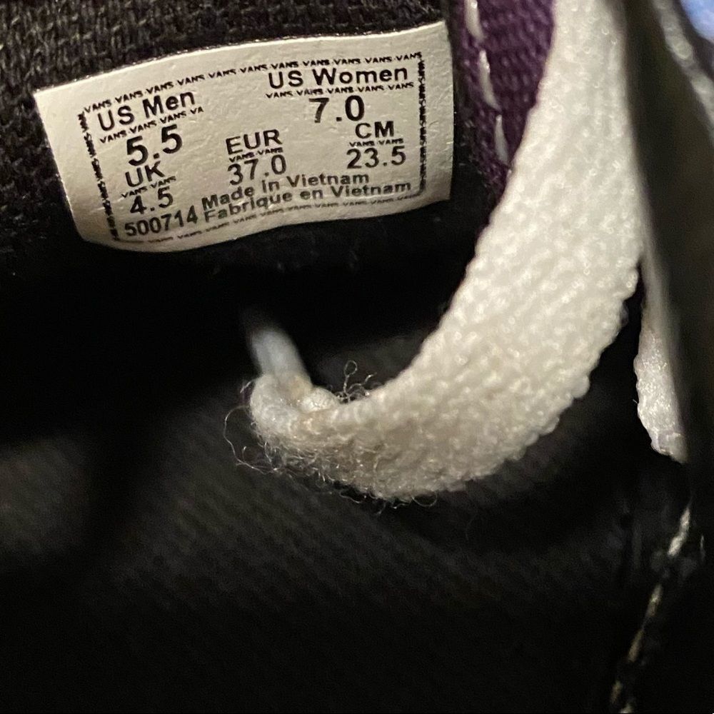VANS old Skool mysterioso purple and yellow tie dye suede leather sneakers - Picture 7 of 9